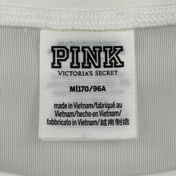 Pink Victoria's Secret  Pink Sheer White Long Sleeve Crop Top Color White M New - Picture 3 of 6
